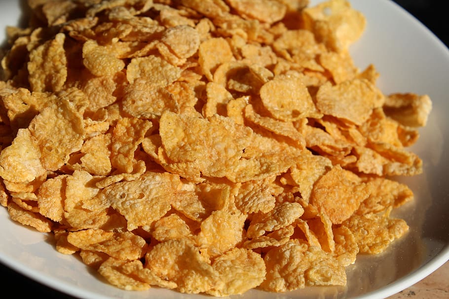 Corn Flakes, Breakfast, Food, snack, food And Drink, close-up HD wallpaper