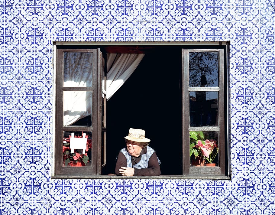 architecture, house, window, wall, design, people, old, woman HD wallpaper