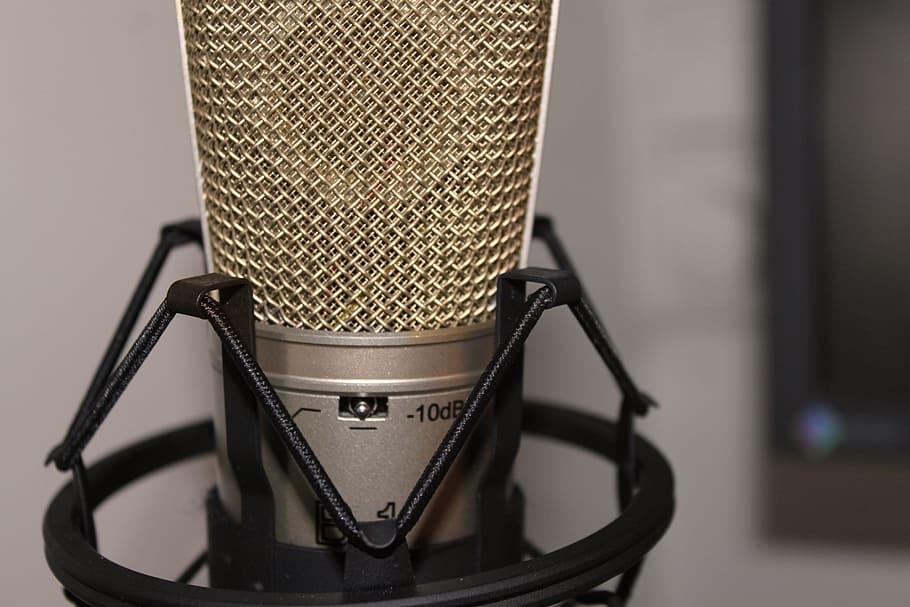 close-up photo of gray condenser microphone, Music, Recording, HD wallpaper