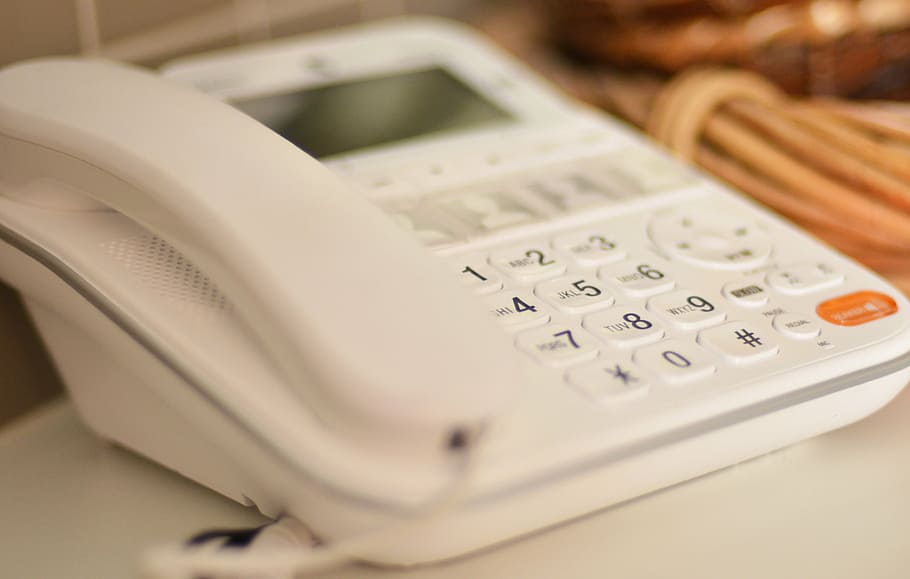 white IP telephone, communications, call, dial, line, business HD wallpaper