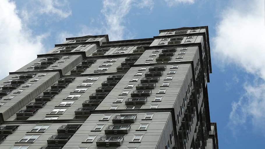 home, skyscraper, clouds, building, skyscrapers, facade, modern HD wallpaper