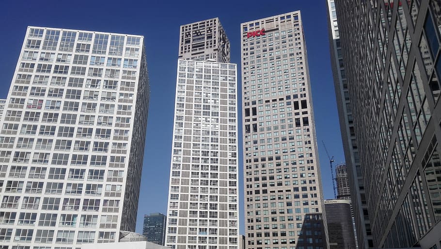 Building, Blue Sky, Beijing, Cbd, tall buildings, skyscraper HD wallpaper