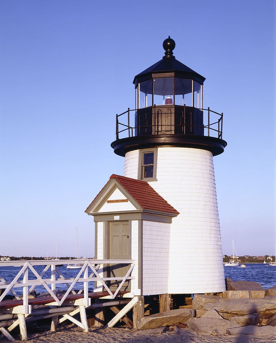 lighthouse, shore, coast, ocean, warning, coastline, navigation HD wallpaper