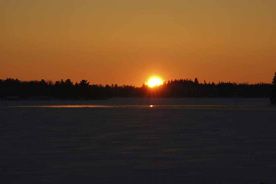 sunset, orange, sky, nature, landscape, sunlight, horizon, scenic HD wallpaper