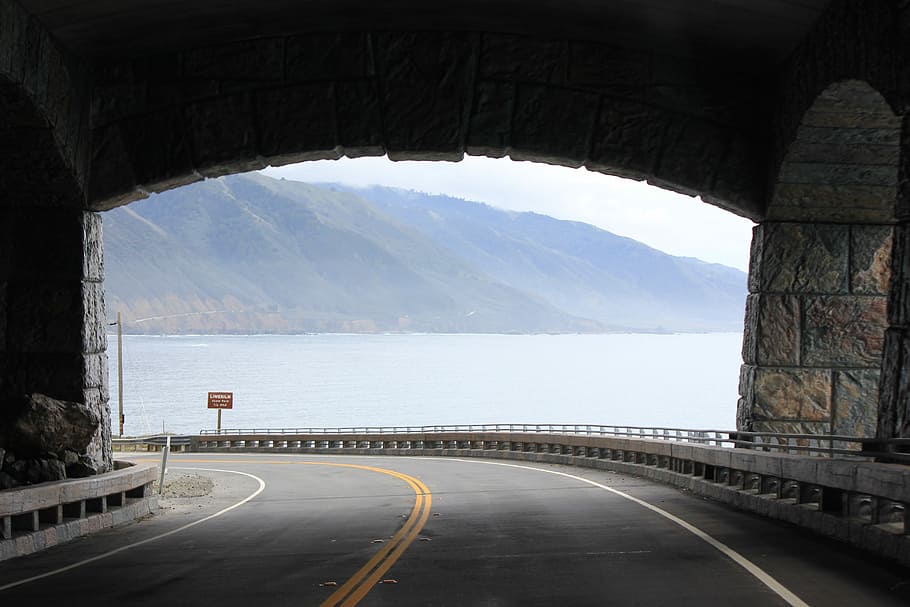 Road, Tunel, Exit, California, Sr1, coast, highway, bridge - Man Made Structure, HD wallpaper