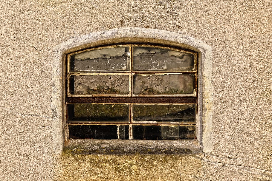 window, old window, install window, wall, facade, weathered HD wallpaper