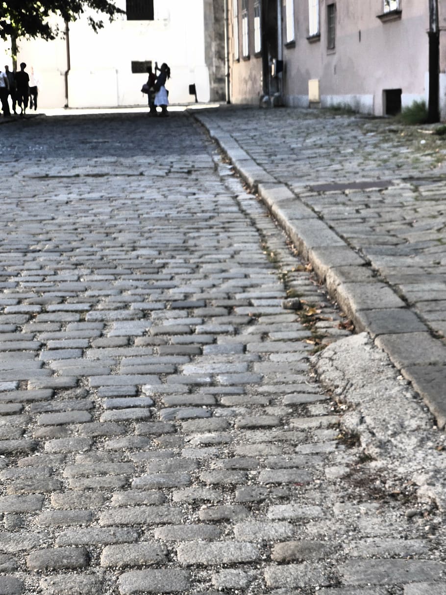 paving stones, road, away, pattern, cobblestones, street, architecture HD wallpaper