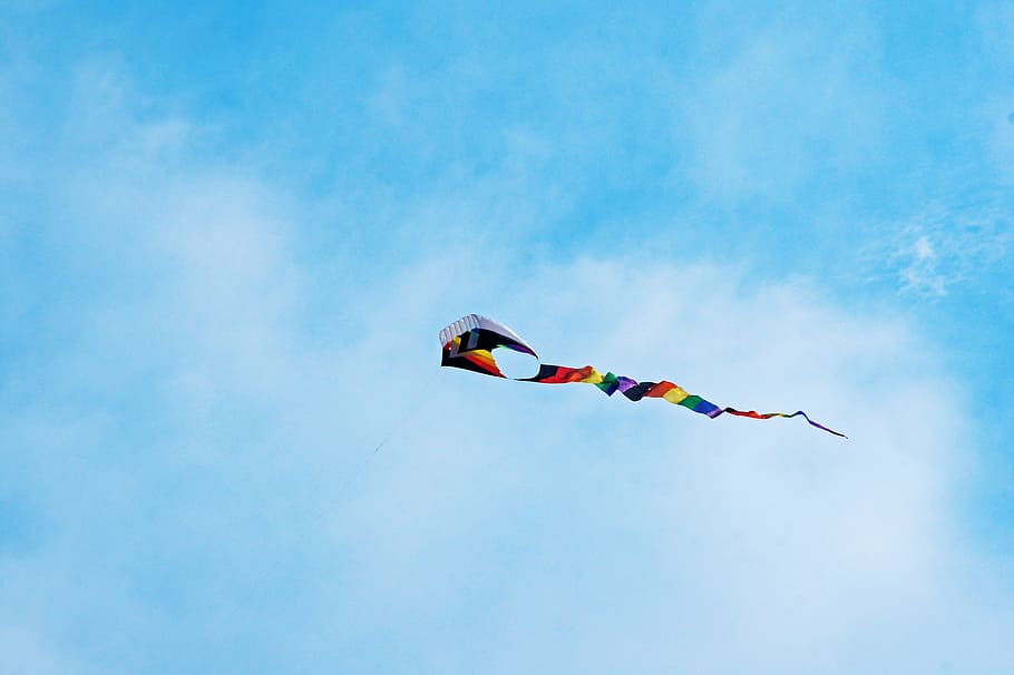 kite, fly, sky, summer, fun, play, blue, lifestyle, leisure HD wallpaper