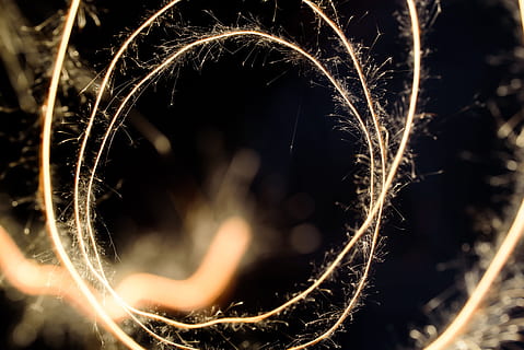 timelapse photography of steel wool, effect, sparkler, light HD wallpaper