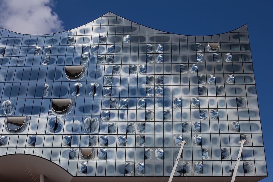 hamburg, elbe philharmonic hall, building, architecture, glass facade, HD wallpaper