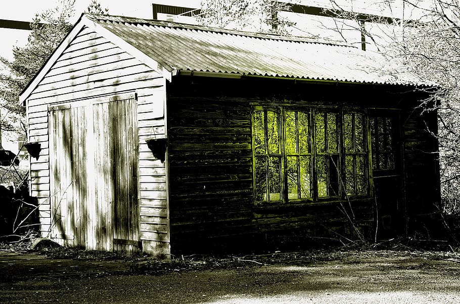 Building, Shed, Old, Object, Garage, wood, black, architecture HD wallpaper