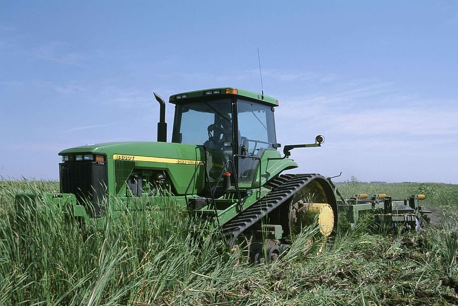 Grass, working, wehicle, stron, big, tractor, vehicles, transportation HD wallpaper