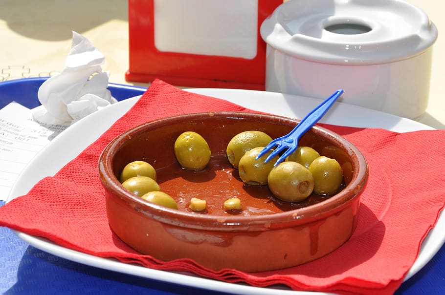 olives, snack, plate, food and drink, table, healthy eating HD wallpaper