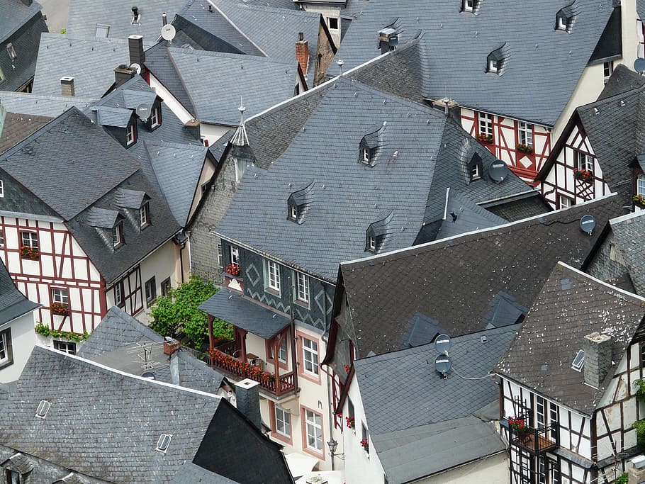 Roofs, schieferdaecher, fachwerkhäuser, truss, homes, city, HD wallpaper