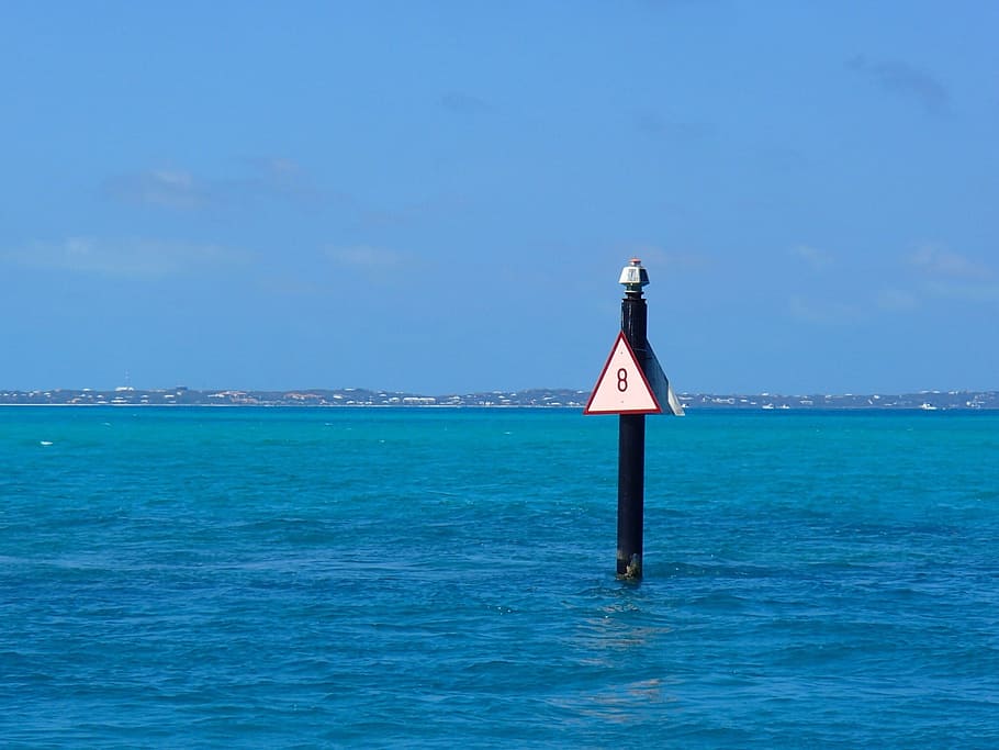 8-printed post signage surrounded by body of water, Ocean, Blue, Water HD wallpaper