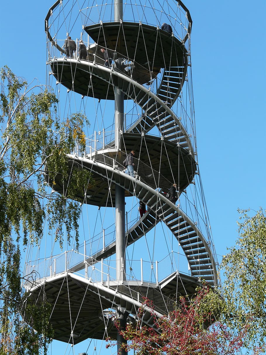 View, Observation Tower, stuttgart, killesberg, park, green area, HD wallpaper