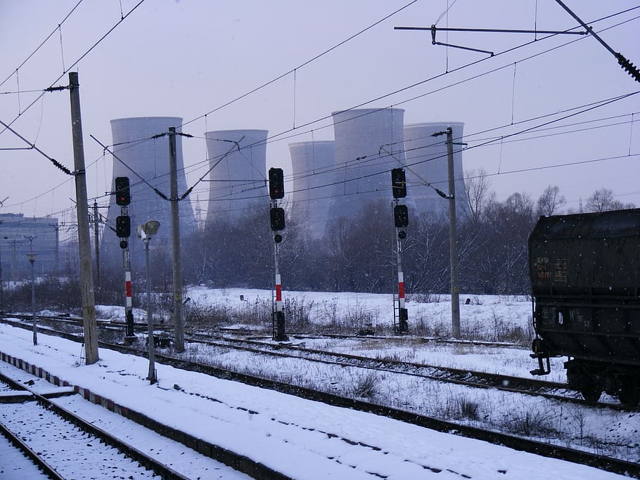 cold, railroad, snow, tracks, train, transportation, winter HD wallpaper