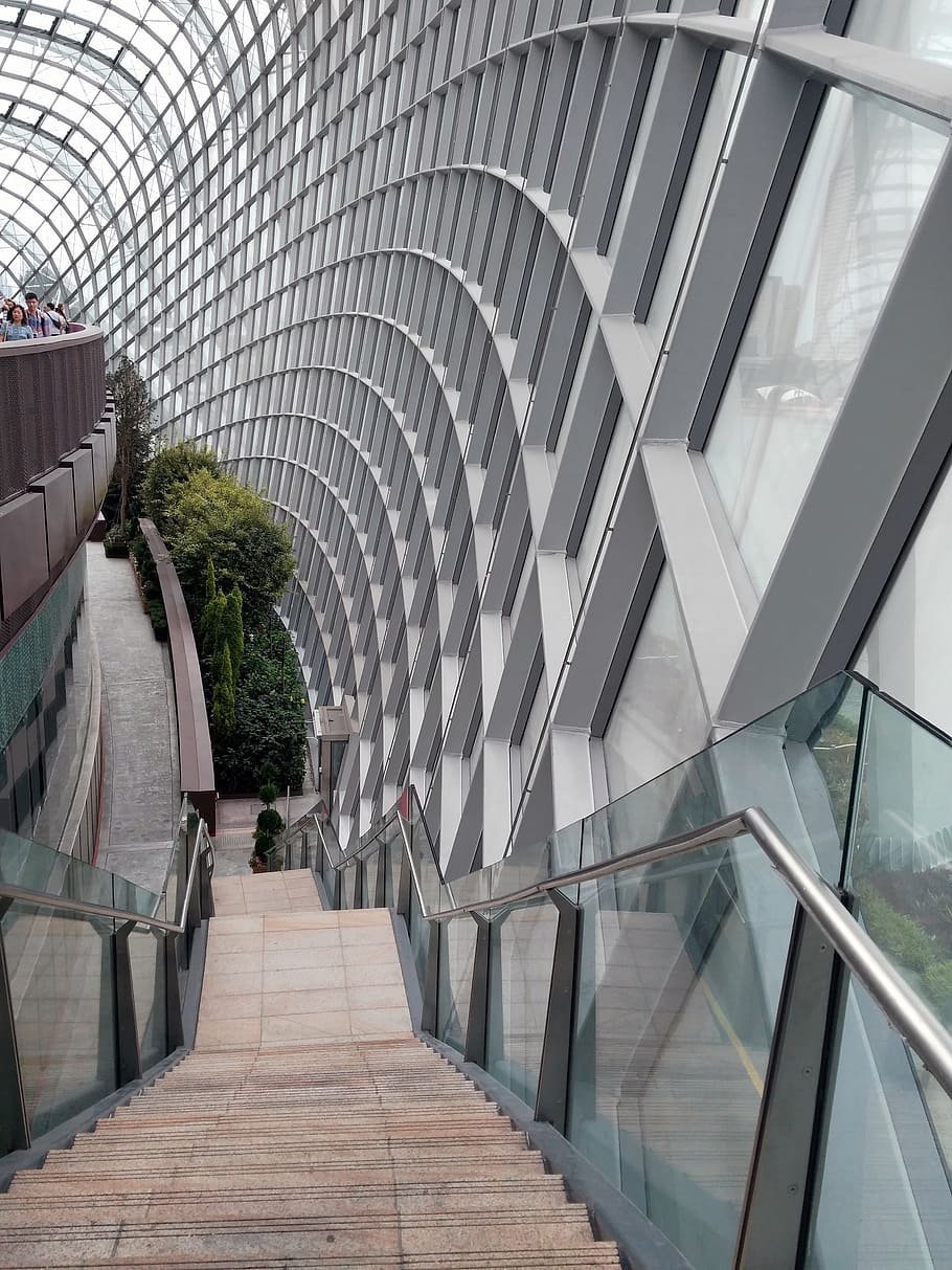 staircase, geodesic, design, architecture, built structure HD wallpaper