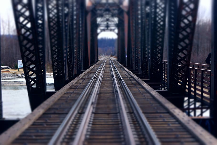bridge, sky, steel, expression, industry, talkeetna, alaska HD wallpaper