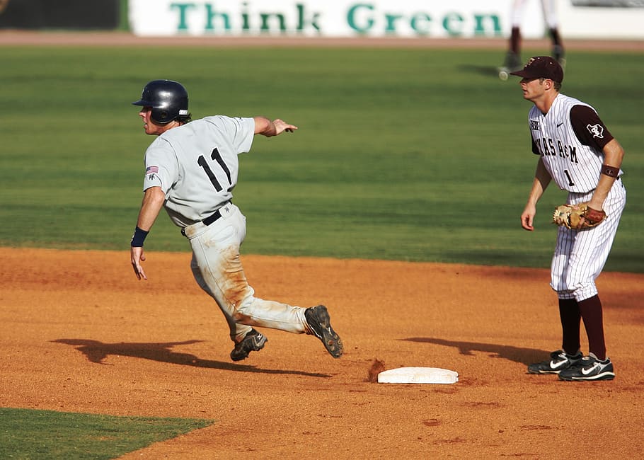 baseball, runner, player, athlete, running, game, field, sport HD wallpaper