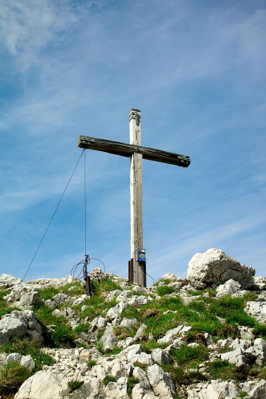 mountain, summit, summit cross, bavaria, hike, hiking, alpine HD wallpaper