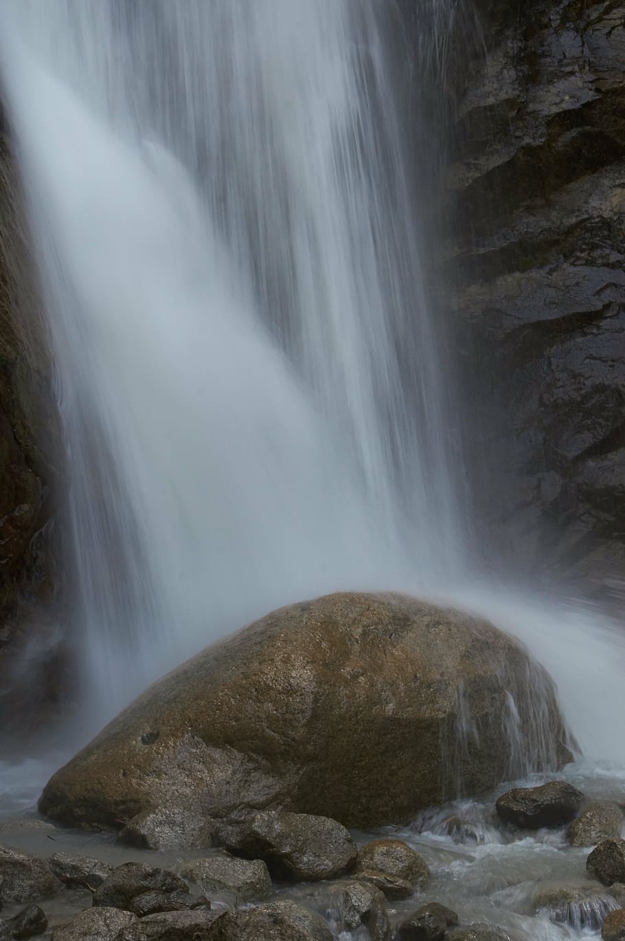 waterfall, chamonix, alps, river, motion, long exposure, scenics - nature HD wallpaper