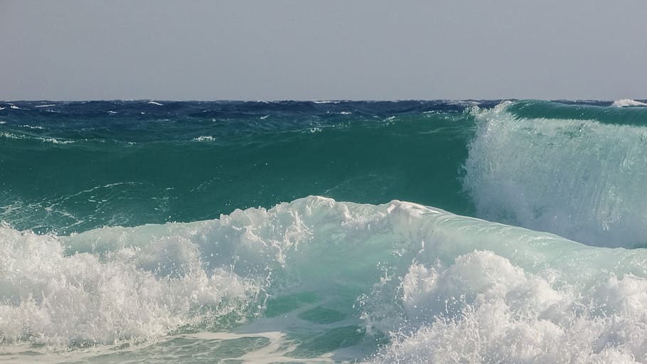 Wave, Smashing, Foam, Spray, Energy, water, splash, liquid HD wallpaper