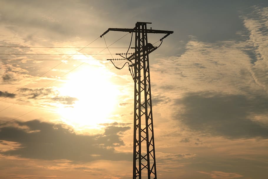 current, sunset, energy, technology, afterglow, power supply HD wallpaper