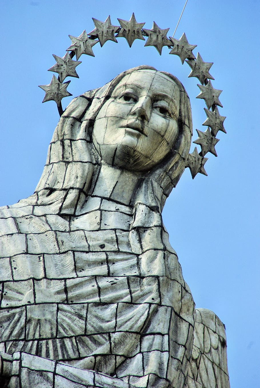 ecuador, quito, winged virgin, sculpture, statue, art and craft