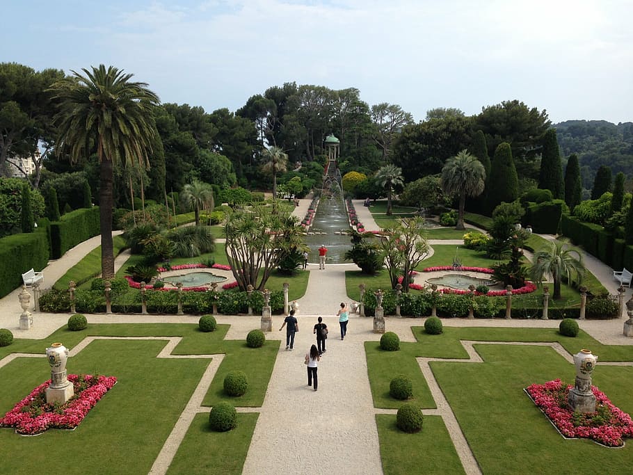 villa rothschild, nice, france, garden, park, tree, plant, sky