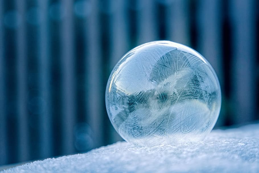 photo of clear glass ball, macro photo of dew drop, Ice, Bubble HD wallpaper
