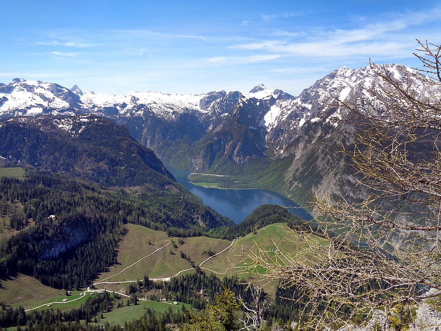 King Lake, Lake, Mountains, Bavaria, Alpine, nature, landscapes, HD wallpaper