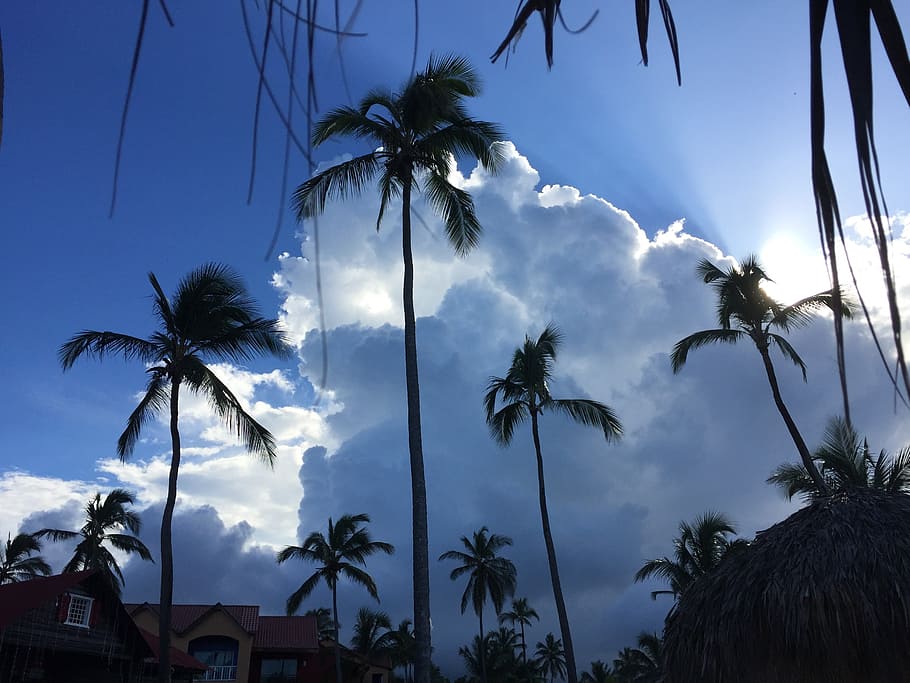 sky, clouds, caribbean, clouds form, blue, cumulus clouds, dramatic HD wallpaper