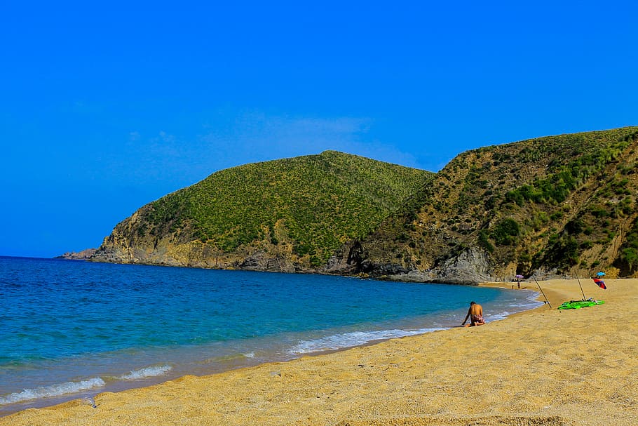 Skikda, Algér, Beach, Holidays, summer, blue, sea, ocean, mountains HD wallpaper