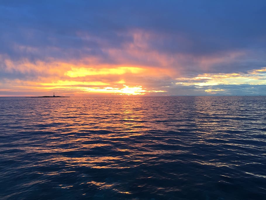 summer, clouds, sunshine, sky, sunset, sea, water, scenics - nature HD wallpaper