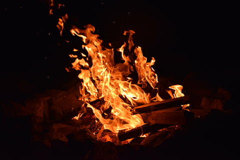 burning wood, fire, hot, temperature, flame, barbecue, embers HD wallpaper