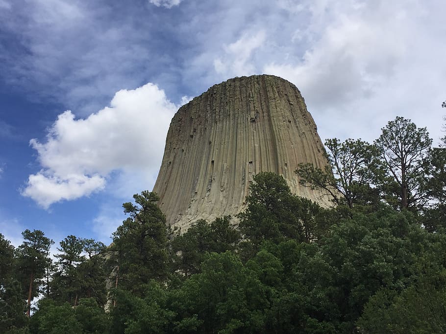 devils tower, wyoming, usa, nature, mountain, landscape, monument, HD wallpaper