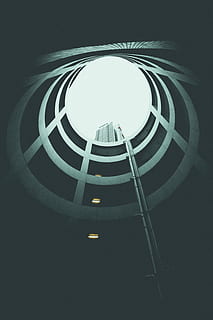 Echo Chamber Hong Kong, ant view of concrete building, spiral HD wallpaper