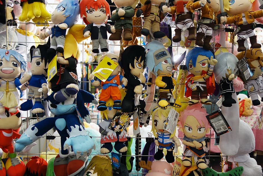 plush figure, comic, anime, human, children, hairstyle, expression HD wallpaper