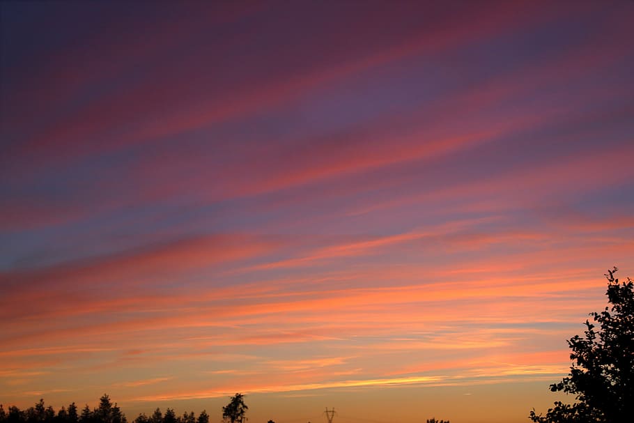 sunset, evening, clouds, sky, twilight, nature, outdoors, dusk HD wallpaper