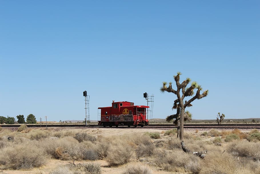 train, mojave desert, railway, locomotives, transportation, HD wallpaper
