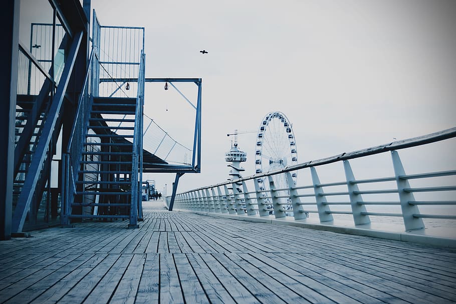 Pier, Rad, Low-Angle, Scheveningen, the hague, ferris wheel HD wallpaper