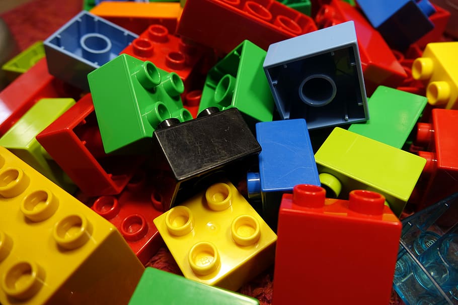 assorted-colored building blocks, Lego Blocks, Duplo, Colorful, HD wallpaper