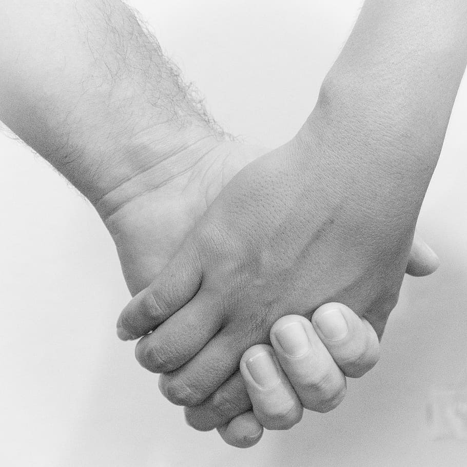 grayscale photography of person holding hands together, Love, Peace HD wallpaper