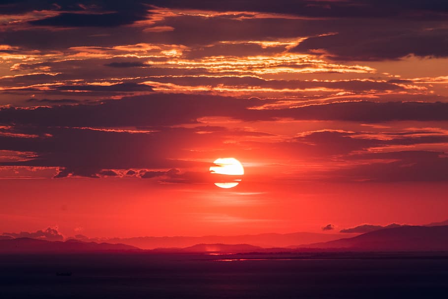 night, sky, clouds, moon, light, sunset, cloud - sky, beauty in nature HD wallpaper