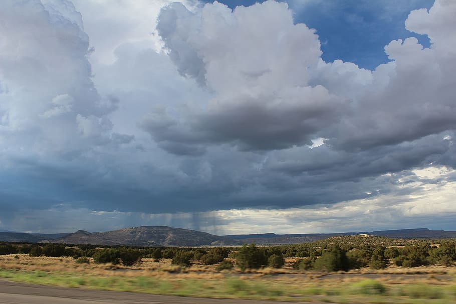 Clouds, Canyon, Mountains, Arizona, rain, usa, scenery, water HD wallpaper