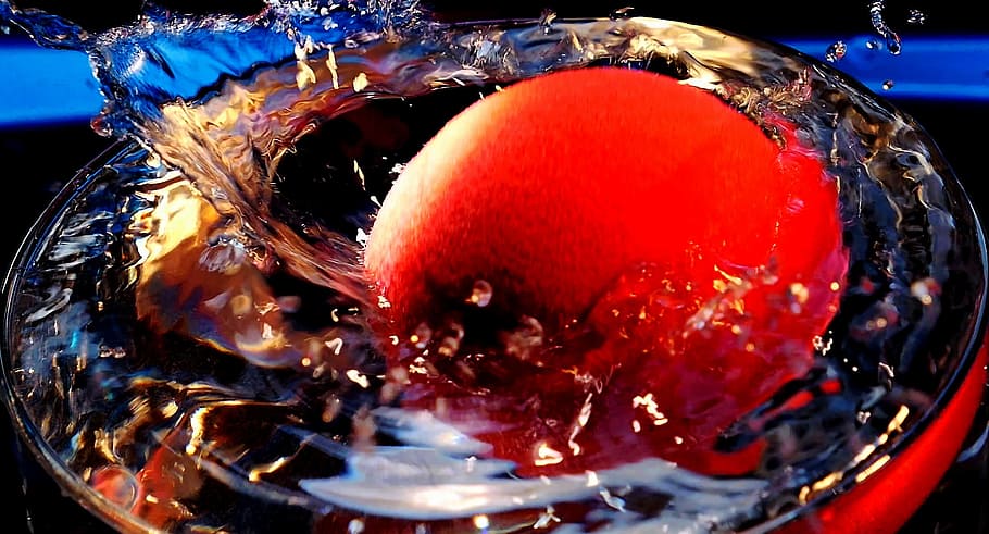 water, fontaine, ball, red, frisch, clear, water feature, wet, HD wallpaper