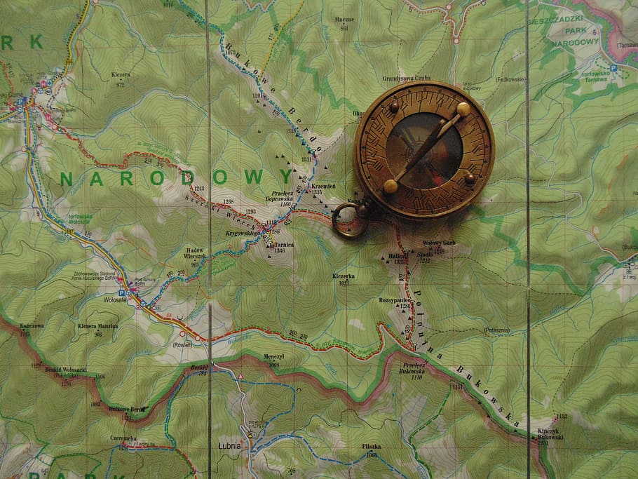 map, compass, travel, journey, geography, bieszczady, no people HD wallpaper