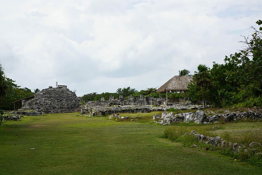 Cancun, Mexico, Archeological, el ray, nature, ruins, landscape HD wallpaper