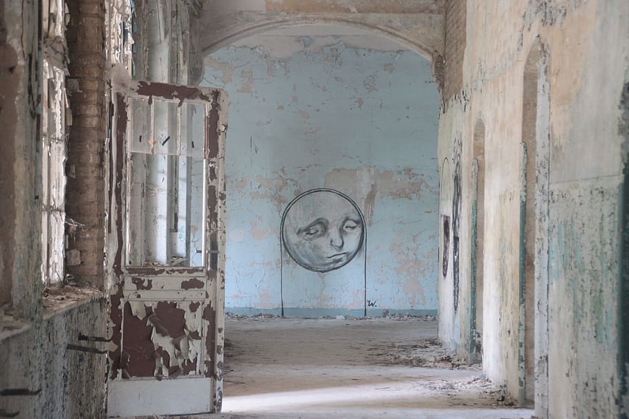 Graffity, Color, Flake, Bansky, Beelitz, health resorts, old building HD wallpaper